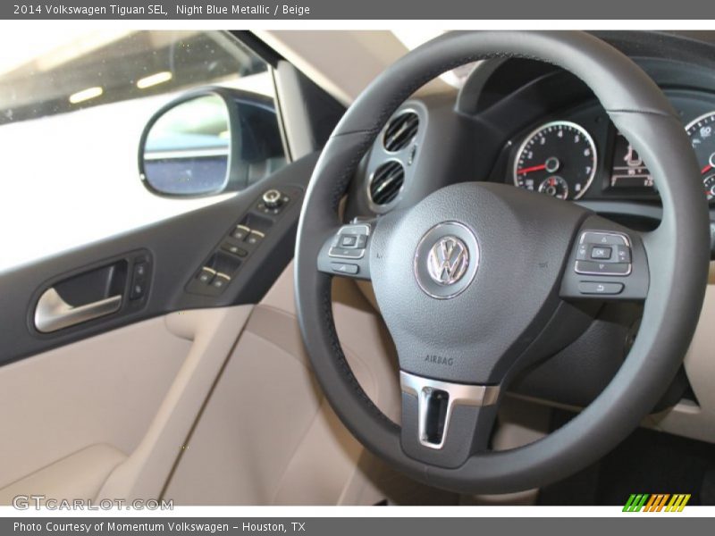 Night Blue Metallic / Beige 2014 Volkswagen Tiguan SEL
