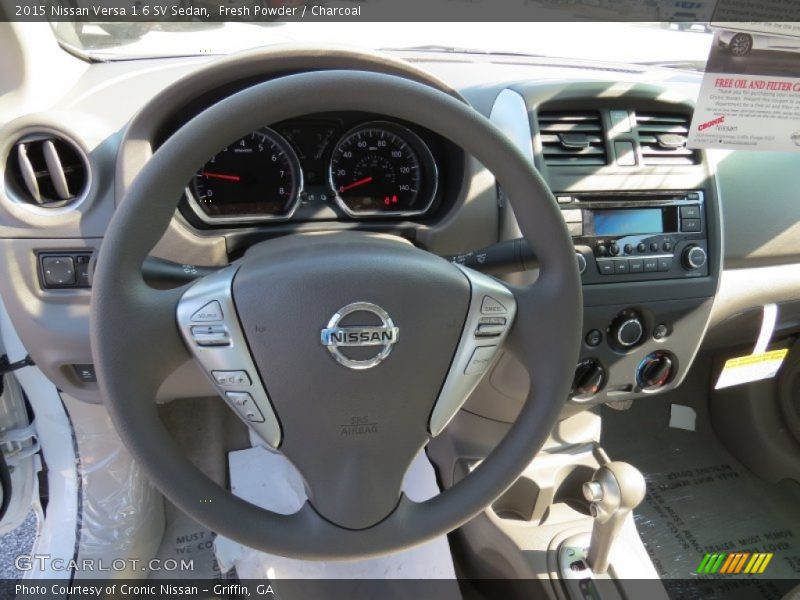 Fresh Powder / Charcoal 2015 Nissan Versa 1.6 SV Sedan