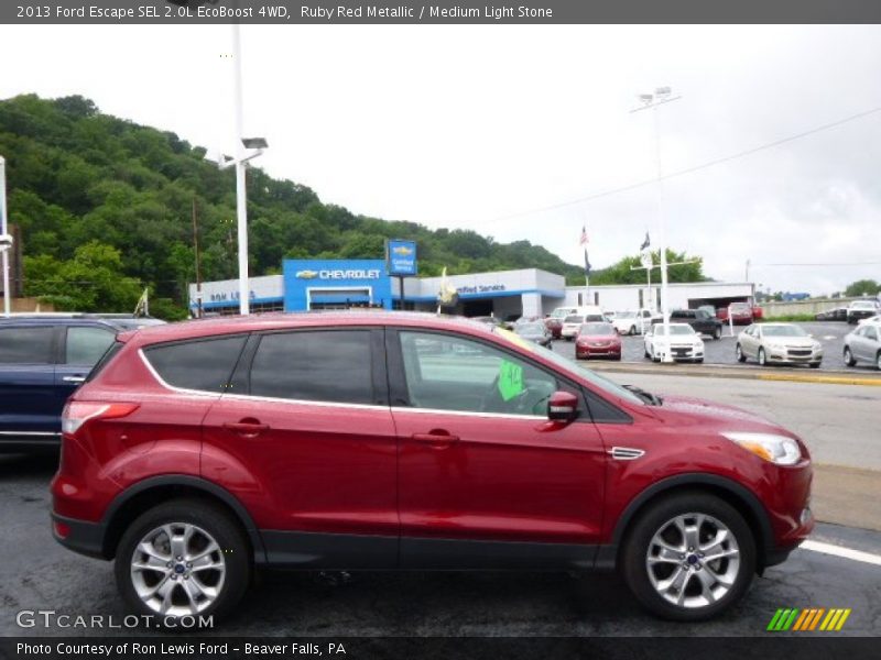 Ruby Red Metallic / Medium Light Stone 2013 Ford Escape SEL 2.0L EcoBoost 4WD