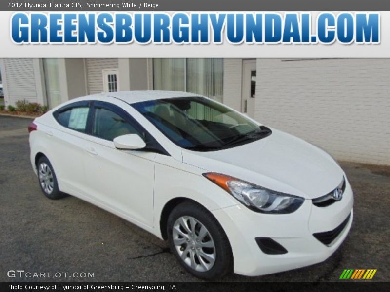 Shimmering White / Beige 2012 Hyundai Elantra GLS