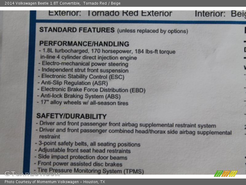 Tornado Red / Beige 2014 Volkswagen Beetle 1.8T Convertible