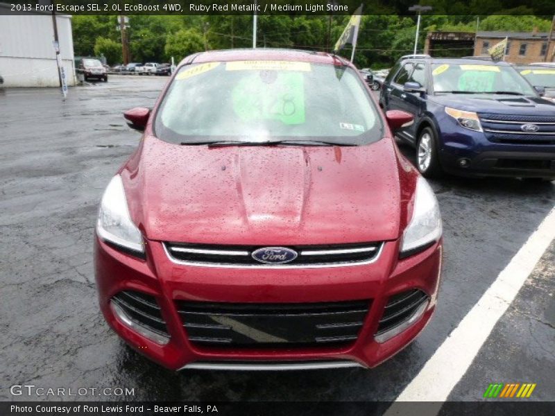 Ruby Red Metallic / Medium Light Stone 2013 Ford Escape SEL 2.0L EcoBoost 4WD