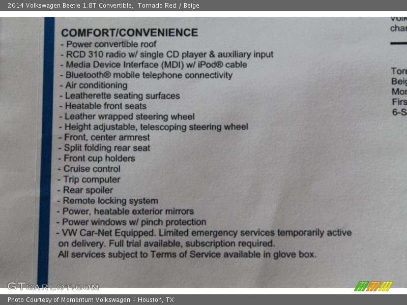 Tornado Red / Beige 2014 Volkswagen Beetle 1.8T Convertible