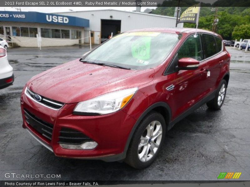 Ruby Red Metallic / Medium Light Stone 2013 Ford Escape SEL 2.0L EcoBoost 4WD