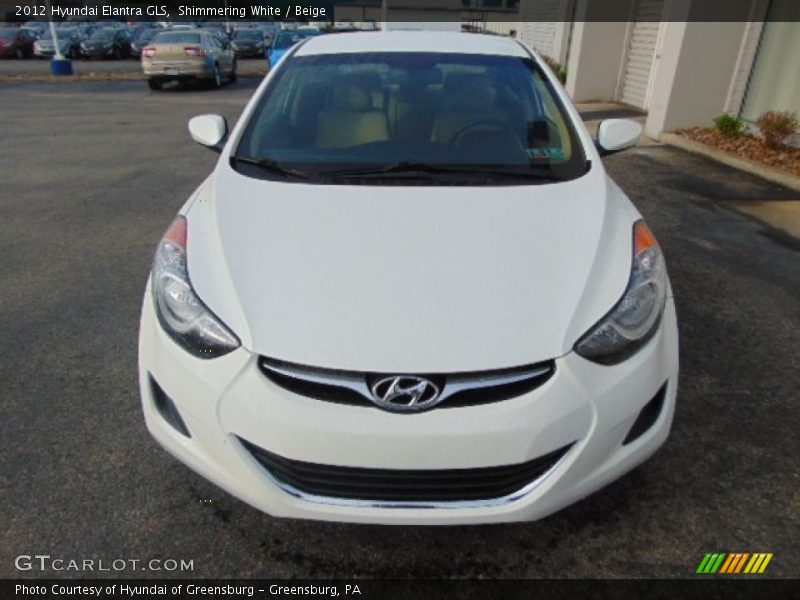 Shimmering White / Beige 2012 Hyundai Elantra GLS