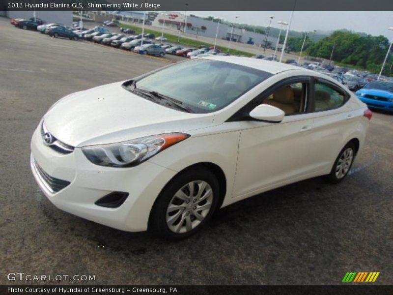 Shimmering White / Beige 2012 Hyundai Elantra GLS