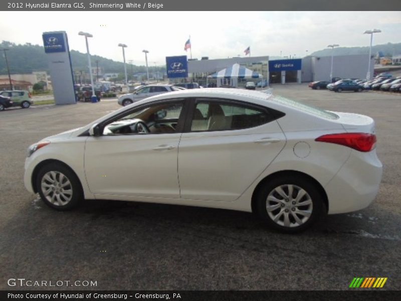 Shimmering White / Beige 2012 Hyundai Elantra GLS