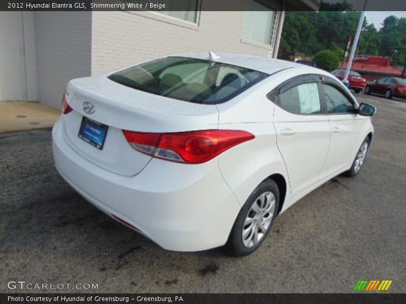Shimmering White / Beige 2012 Hyundai Elantra GLS