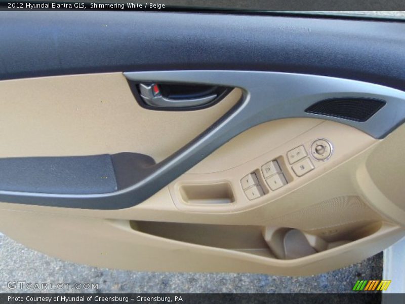 Shimmering White / Beige 2012 Hyundai Elantra GLS