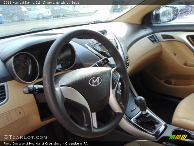 Shimmering White / Beige 2012 Hyundai Elantra GLS