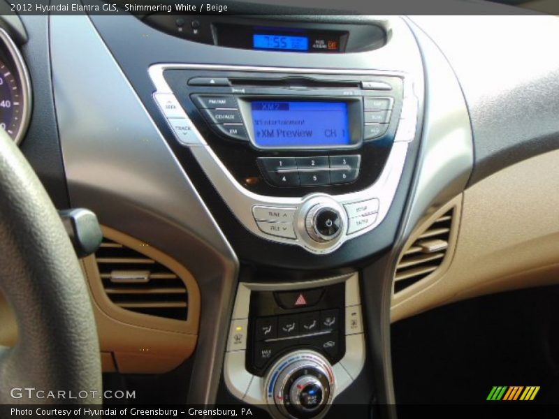 Shimmering White / Beige 2012 Hyundai Elantra GLS