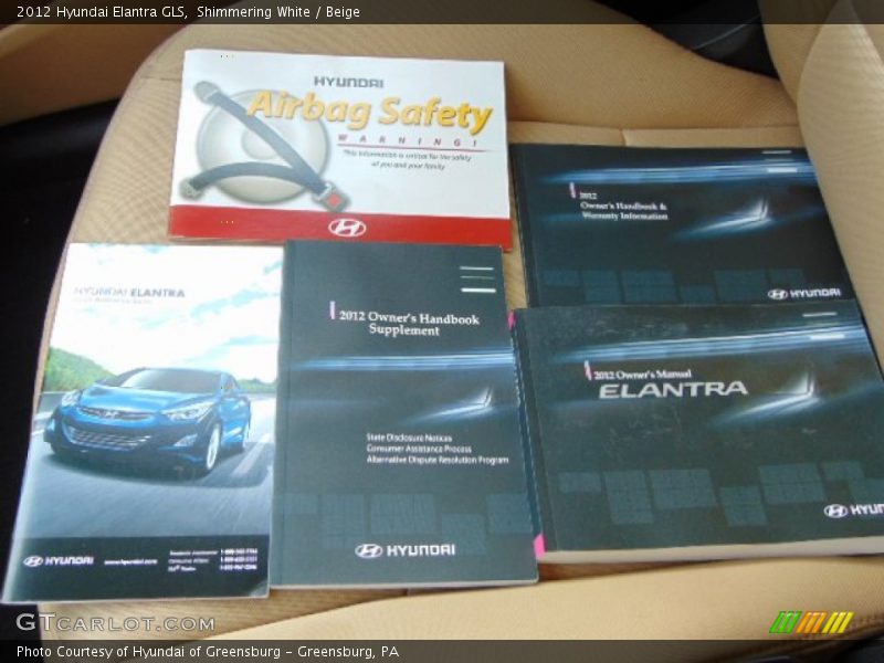 Shimmering White / Beige 2012 Hyundai Elantra GLS