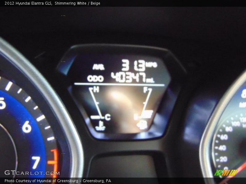 Shimmering White / Beige 2012 Hyundai Elantra GLS