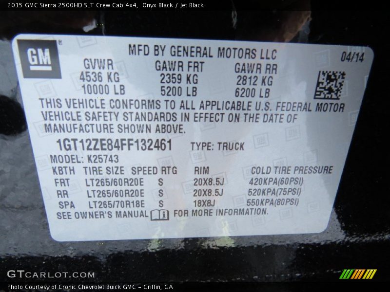 Onyx Black / Jet Black 2015 GMC Sierra 2500HD SLT Crew Cab 4x4