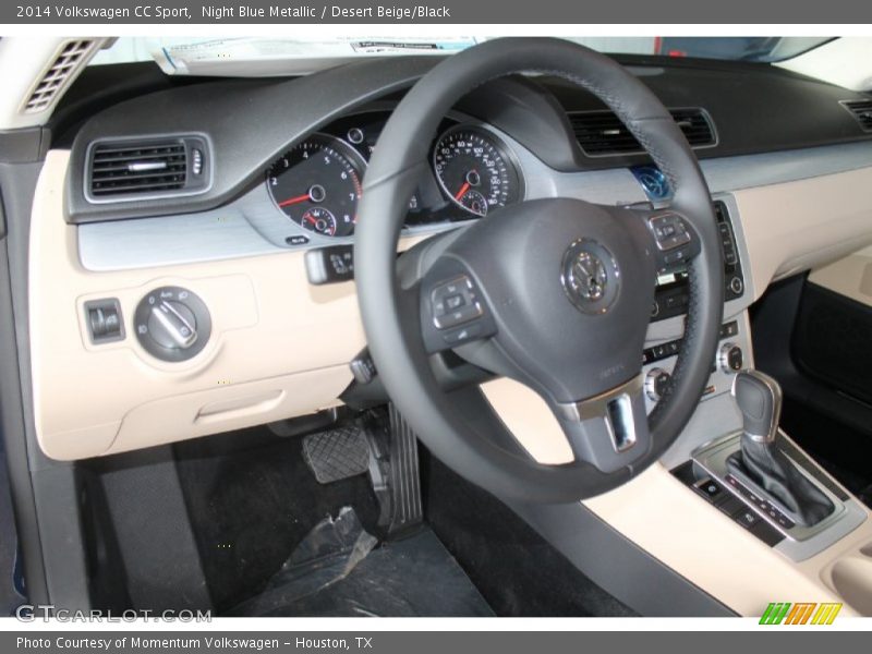 Night Blue Metallic / Desert Beige/Black 2014 Volkswagen CC Sport