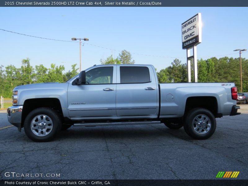 Silver Ice Metallic / Cocoa/Dune 2015 Chevrolet Silverado 2500HD LTZ Crew Cab 4x4