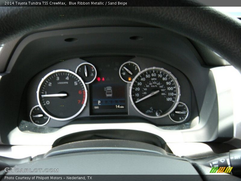 Blue Ribbon Metallic / Sand Beige 2014 Toyota Tundra TSS CrewMax
