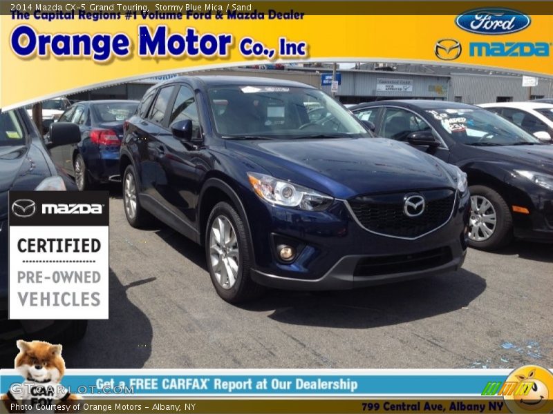 Stormy Blue Mica / Sand 2014 Mazda CX-5 Grand Touring