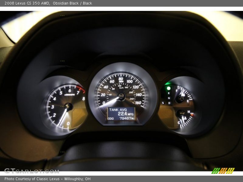 Obsidian Black / Black 2008 Lexus GS 350 AWD