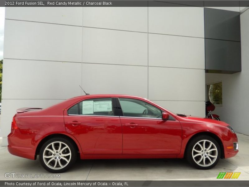 Red Candy Metallic / Charcoal Black 2012 Ford Fusion SEL
