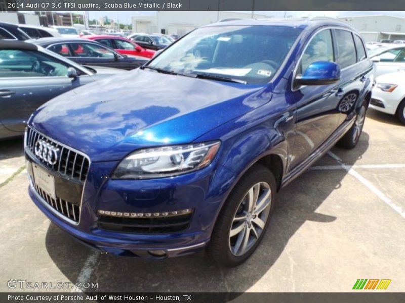 Scuba Blue Metallic / Black 2014 Audi Q7 3.0 TFSI quattro