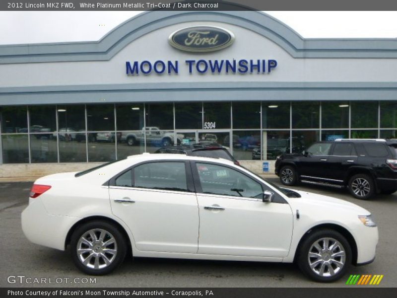 White Platinum Metallic Tri-Coat / Dark Charcoal 2012 Lincoln MKZ FWD