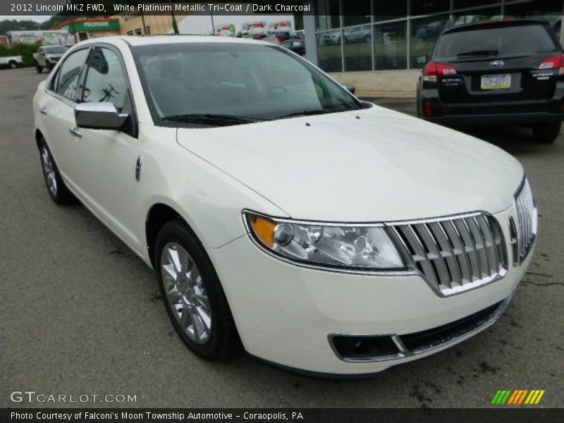White Platinum Metallic Tri-Coat / Dark Charcoal 2012 Lincoln MKZ FWD