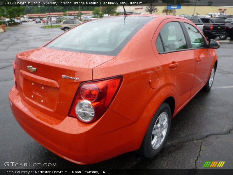 Inferno Orange Metallic / Jet Black/Dark Titanium 2012 Chevrolet Sonic LS Sedan