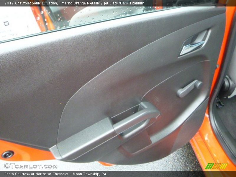 Inferno Orange Metallic / Jet Black/Dark Titanium 2012 Chevrolet Sonic LS Sedan
