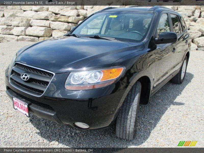 Ebony Black / Beige 2007 Hyundai Santa Fe SE