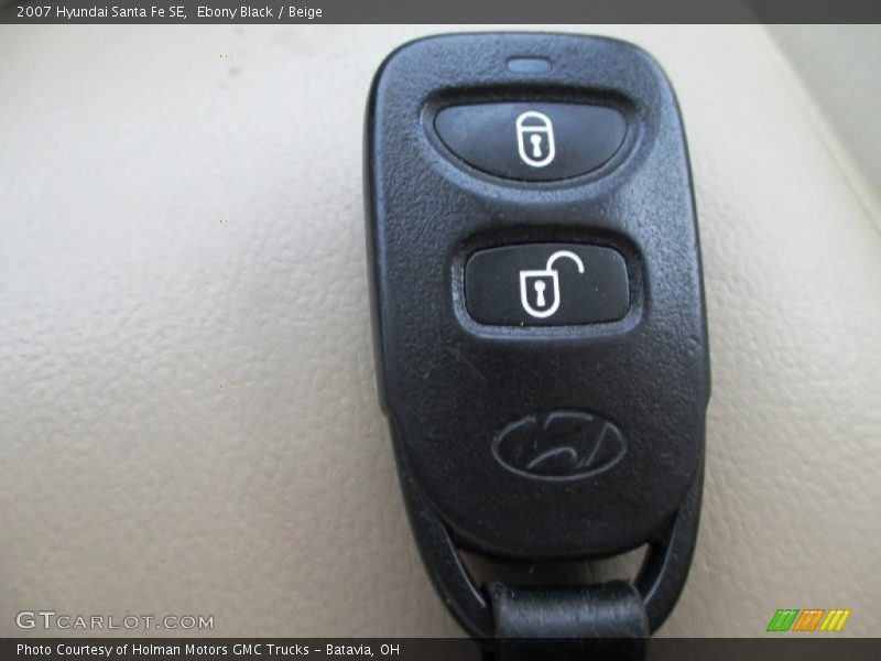 Ebony Black / Beige 2007 Hyundai Santa Fe SE