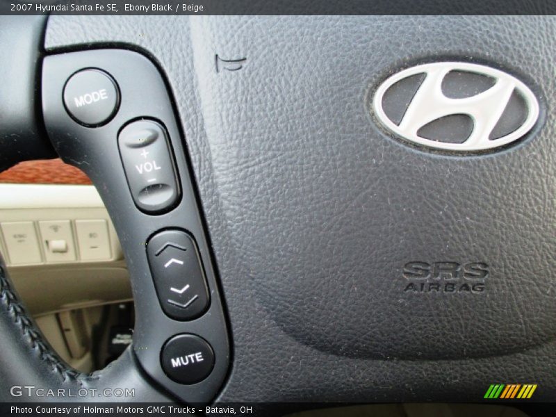 Ebony Black / Beige 2007 Hyundai Santa Fe SE