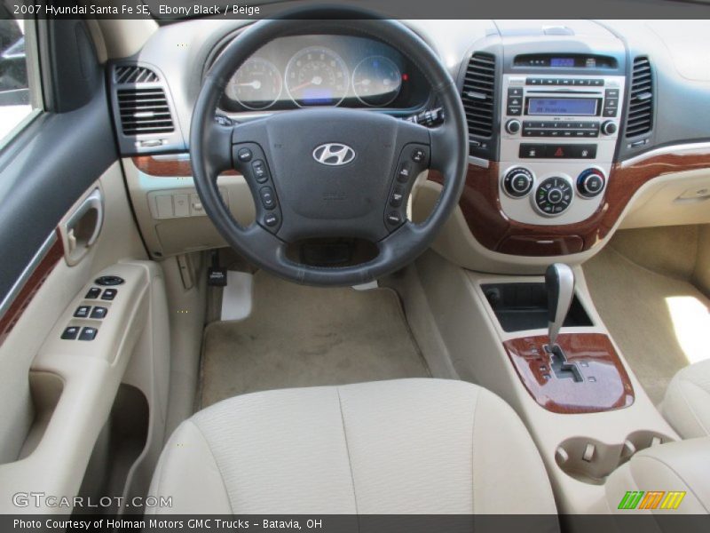 Ebony Black / Beige 2007 Hyundai Santa Fe SE