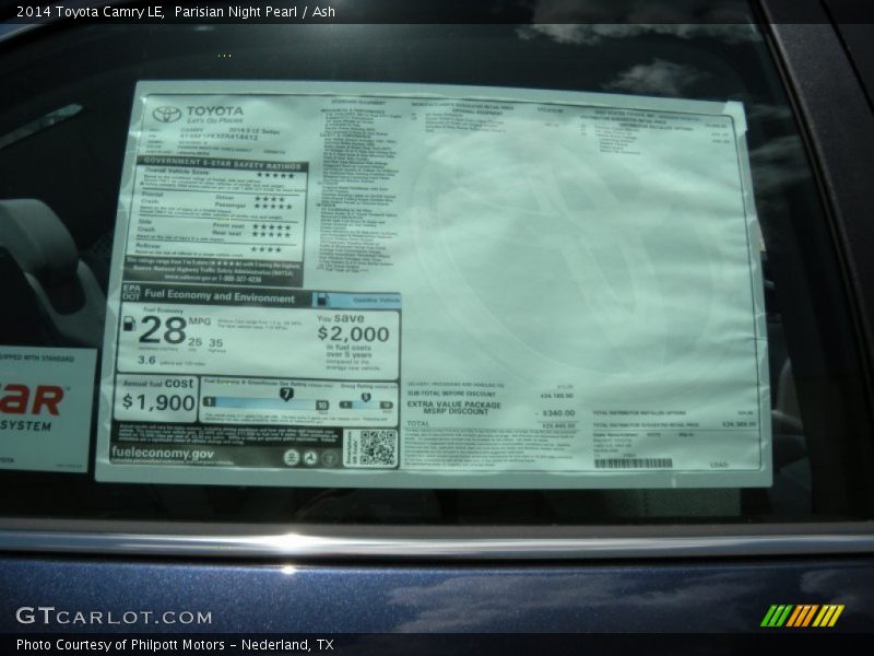 Parisian Night Pearl / Ash 2014 Toyota Camry LE