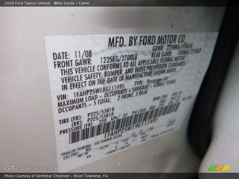 White Suede / Camel 2009 Ford Taurus Limited