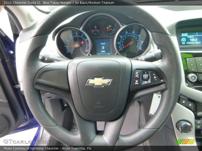 Blue Topaz Metallic / Jet Black/Medium Titanium 2012 Chevrolet Cruze LS