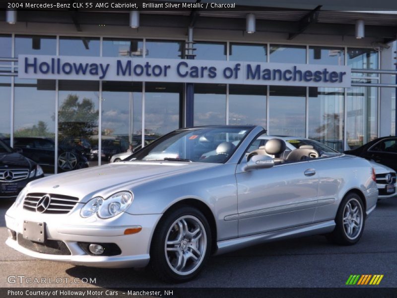 Brilliant Silver Metallic / Charcoal 2004 Mercedes-Benz CLK 55 AMG Cabriolet