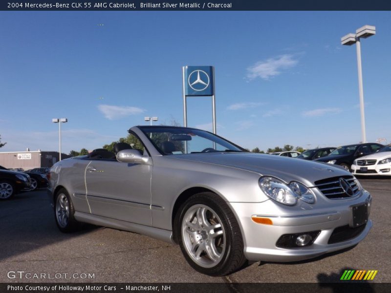 Brilliant Silver Metallic / Charcoal 2004 Mercedes-Benz CLK 55 AMG Cabriolet