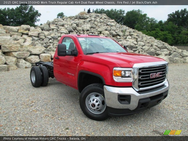Fire Red / Jet Black/Dark Ash 2015 GMC Sierra 3500HD Work Truck Regular Cab 4x4 Dual Rear Wheel Chassis