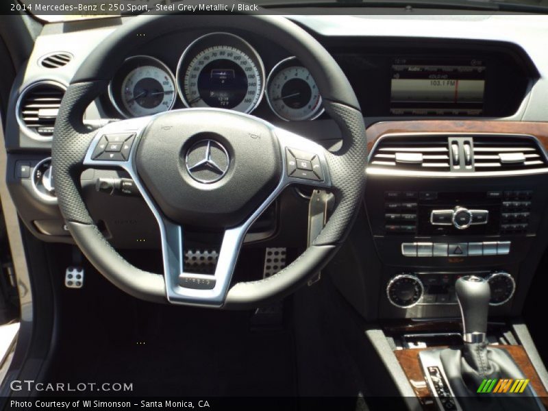 Steel Grey Metallic / Black 2014 Mercedes-Benz C 250 Sport