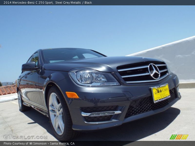 Steel Grey Metallic / Black 2014 Mercedes-Benz C 250 Sport