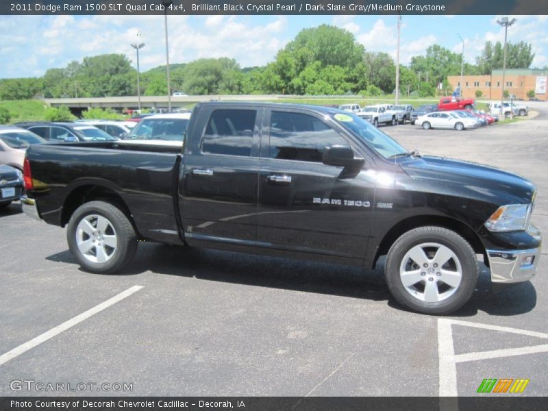Brilliant Black Crystal Pearl / Dark Slate Gray/Medium Graystone 2011 Dodge Ram 1500 SLT Quad Cab 4x4