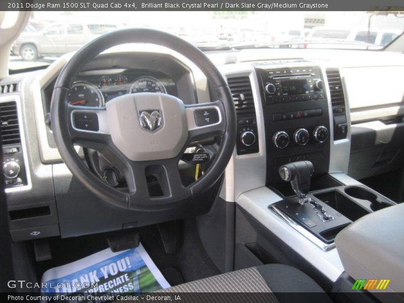 Brilliant Black Crystal Pearl / Dark Slate Gray/Medium Graystone 2011 Dodge Ram 1500 SLT Quad Cab 4x4