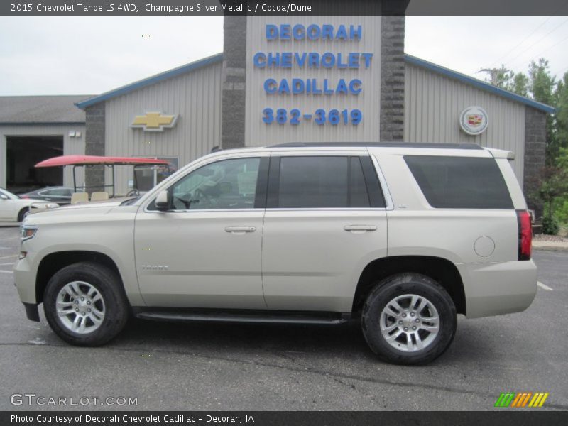 Champagne Silver Metallic / Cocoa/Dune 2015 Chevrolet Tahoe LS 4WD