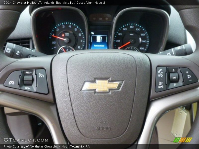 Atlantis Blue Metallic / Cocoa/Light Neutral 2014 Chevrolet Malibu LT