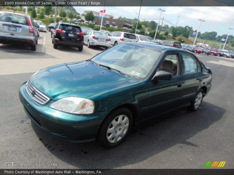 Clover Green Pearl / Beige 2000 Honda Civic VP Sedan