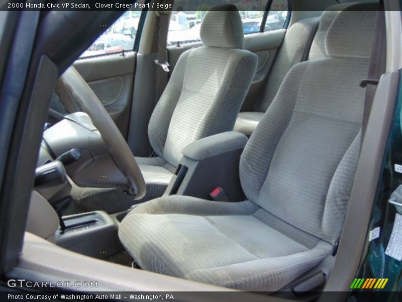 Clover Green Pearl / Beige 2000 Honda Civic VP Sedan