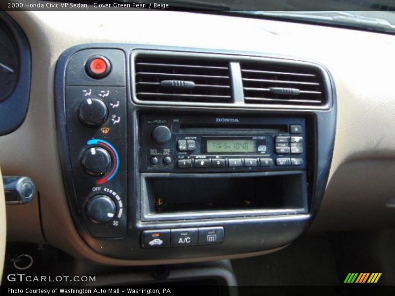 Clover Green Pearl / Beige 2000 Honda Civic VP Sedan