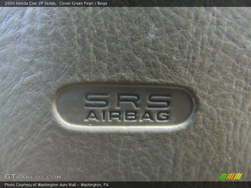 Clover Green Pearl / Beige 2000 Honda Civic VP Sedan