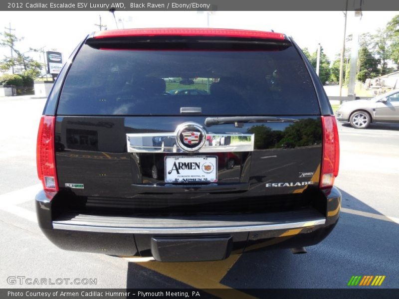 Black Raven / Ebony/Ebony 2012 Cadillac Escalade ESV Luxury AWD